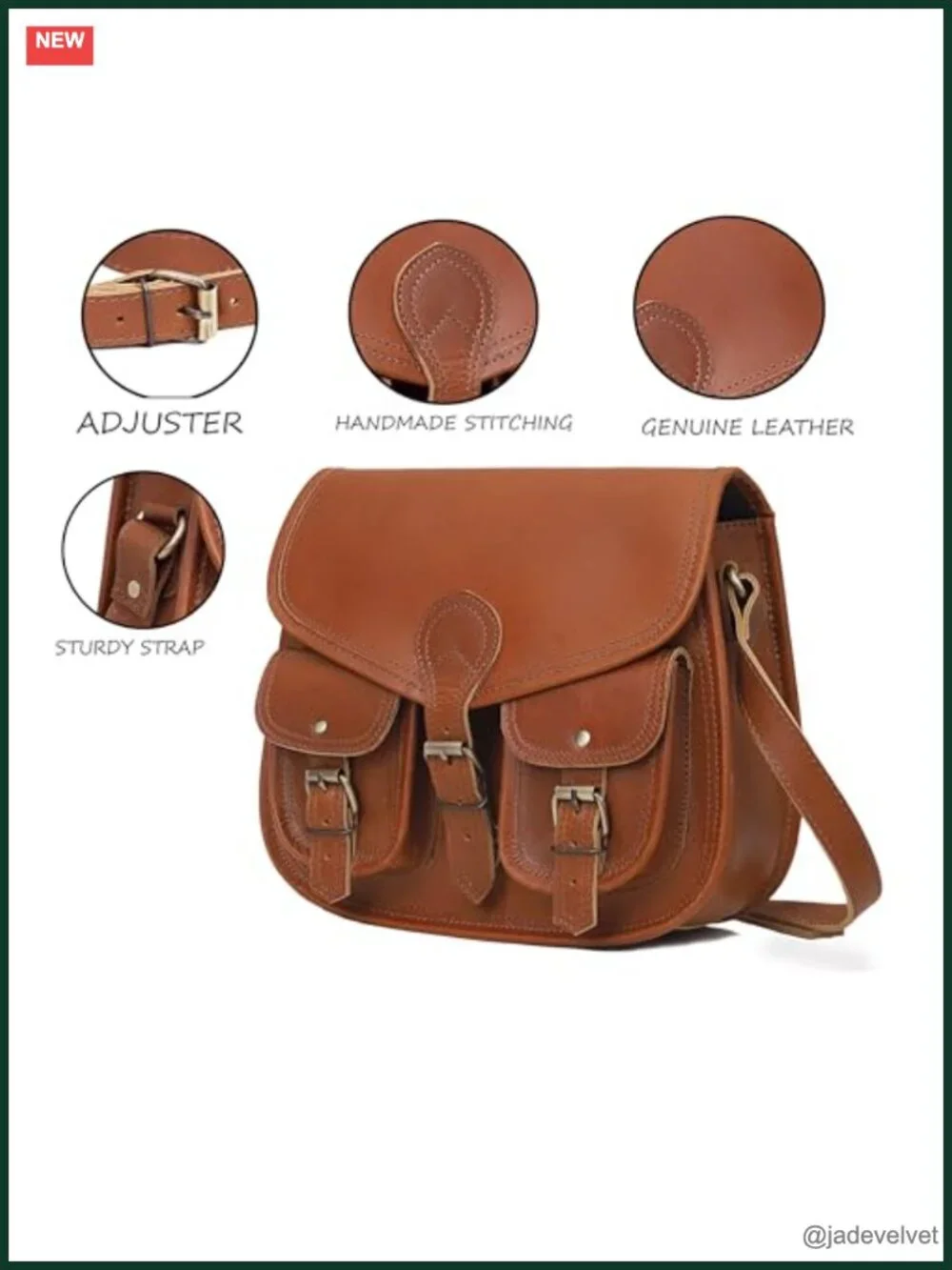 Genuine Leather Messenger Bag Crossbody Satchel Shoulder Bag